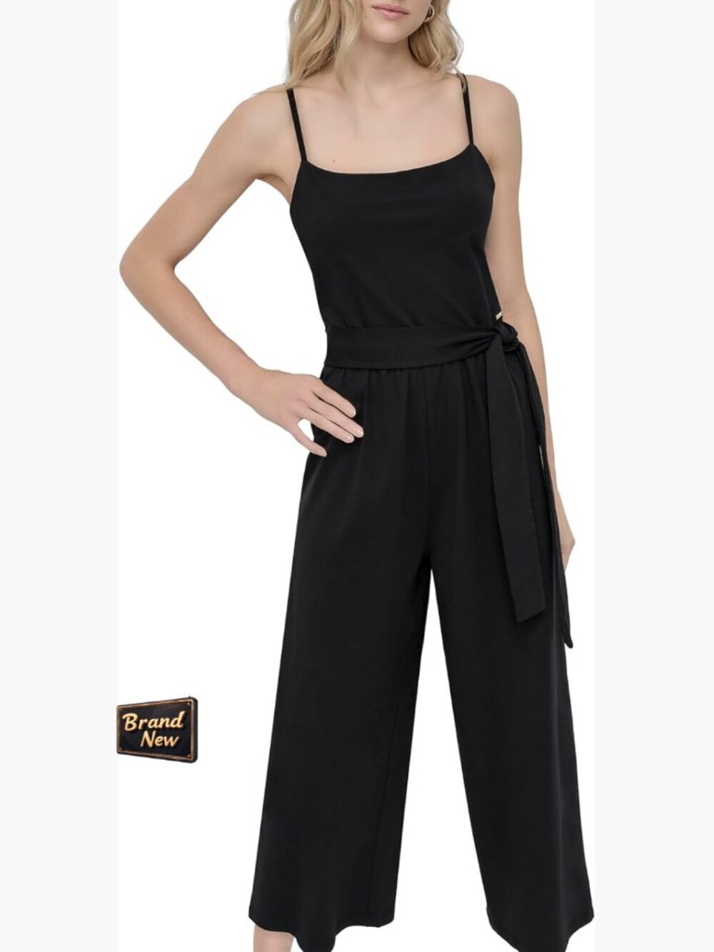 Medium Jumpsuit with Removable Belt, Adjustable Straps, Wide Leg